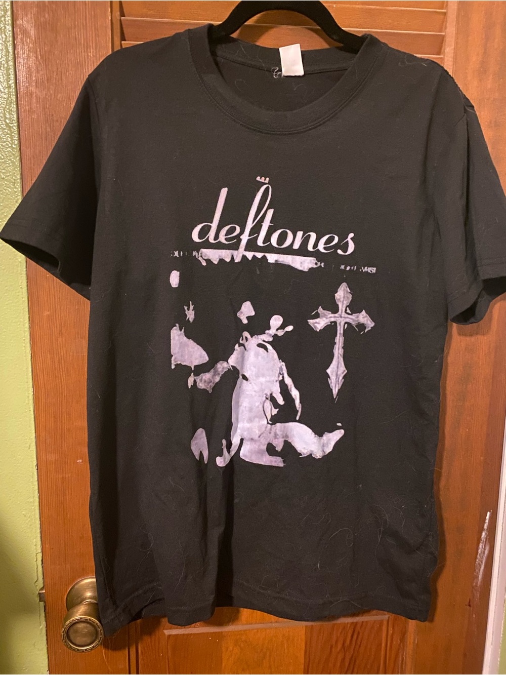 Deftones Black Graphic Band Tee with White Print
